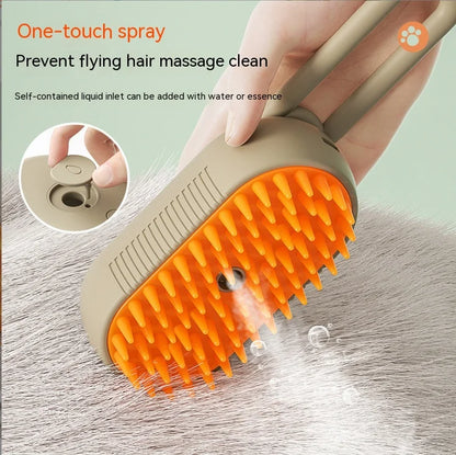 FluffFree - Pet Brush with Spray Function for Flying Hairs & Gentle Coat Care